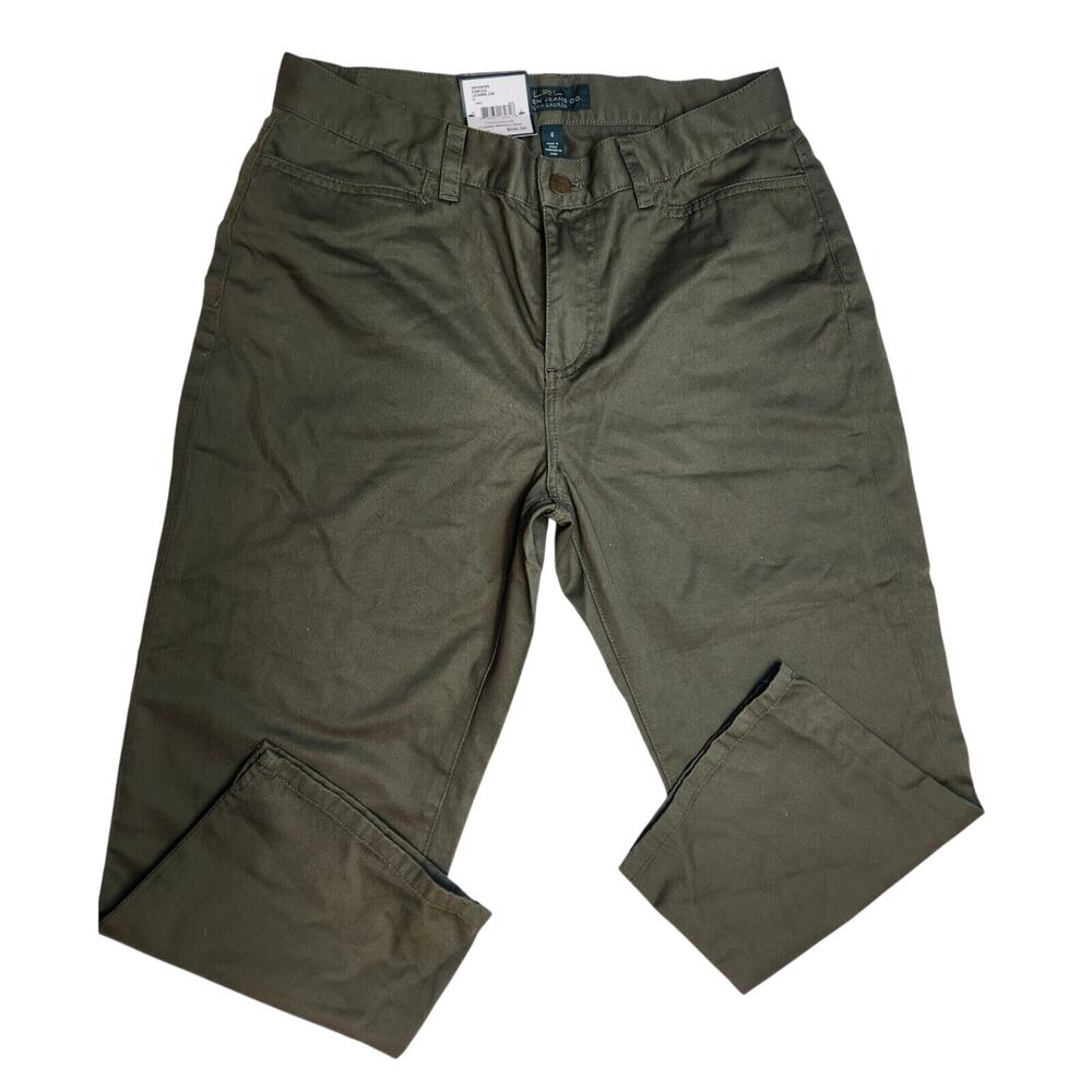 NWT Ralph Lauren Jeans Co. Womens Olive Green Classic Midcalf Pants-Size 6